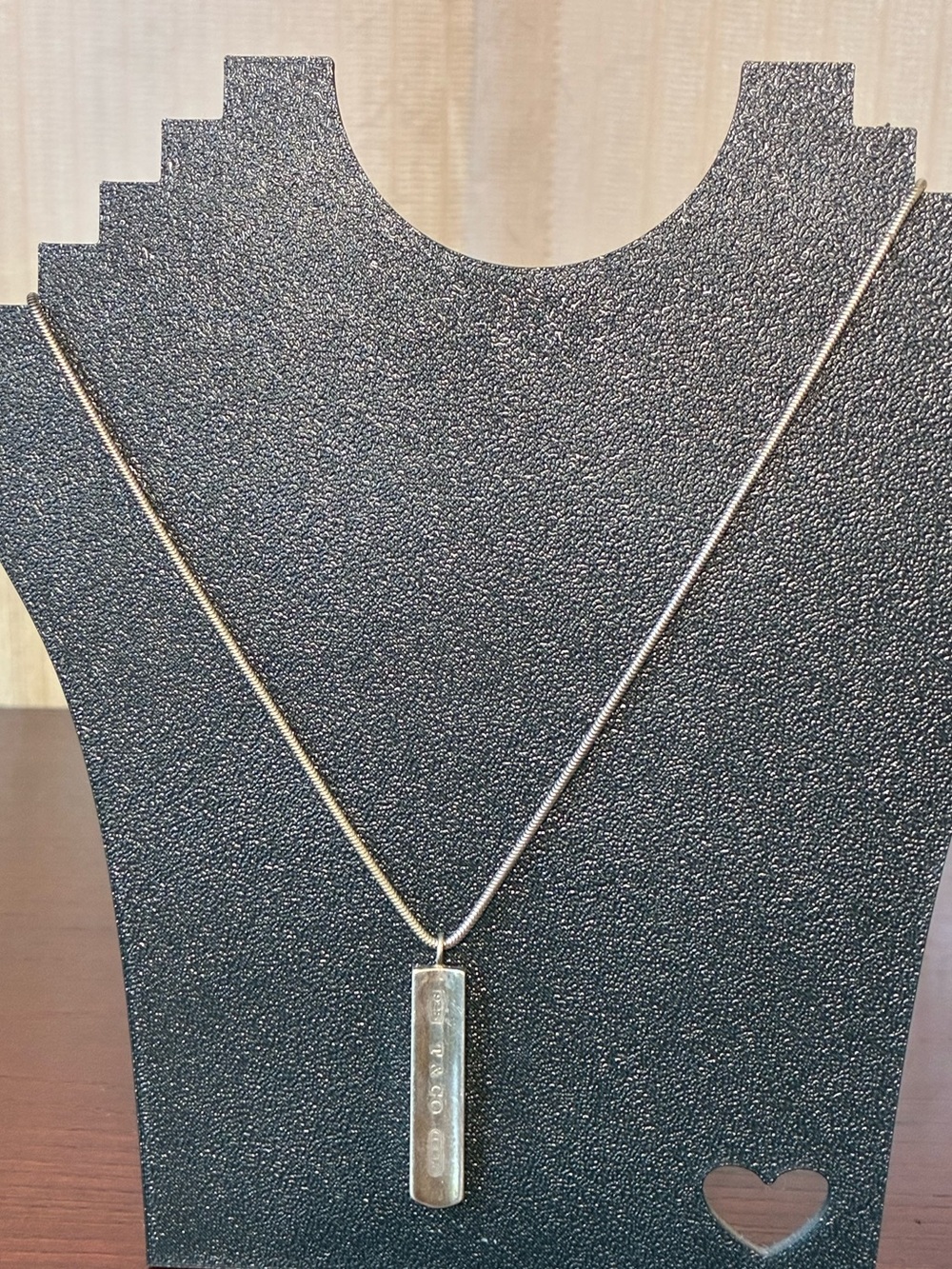 Tiffany & Co. Silver Vertical Bar Pendant Necklace
